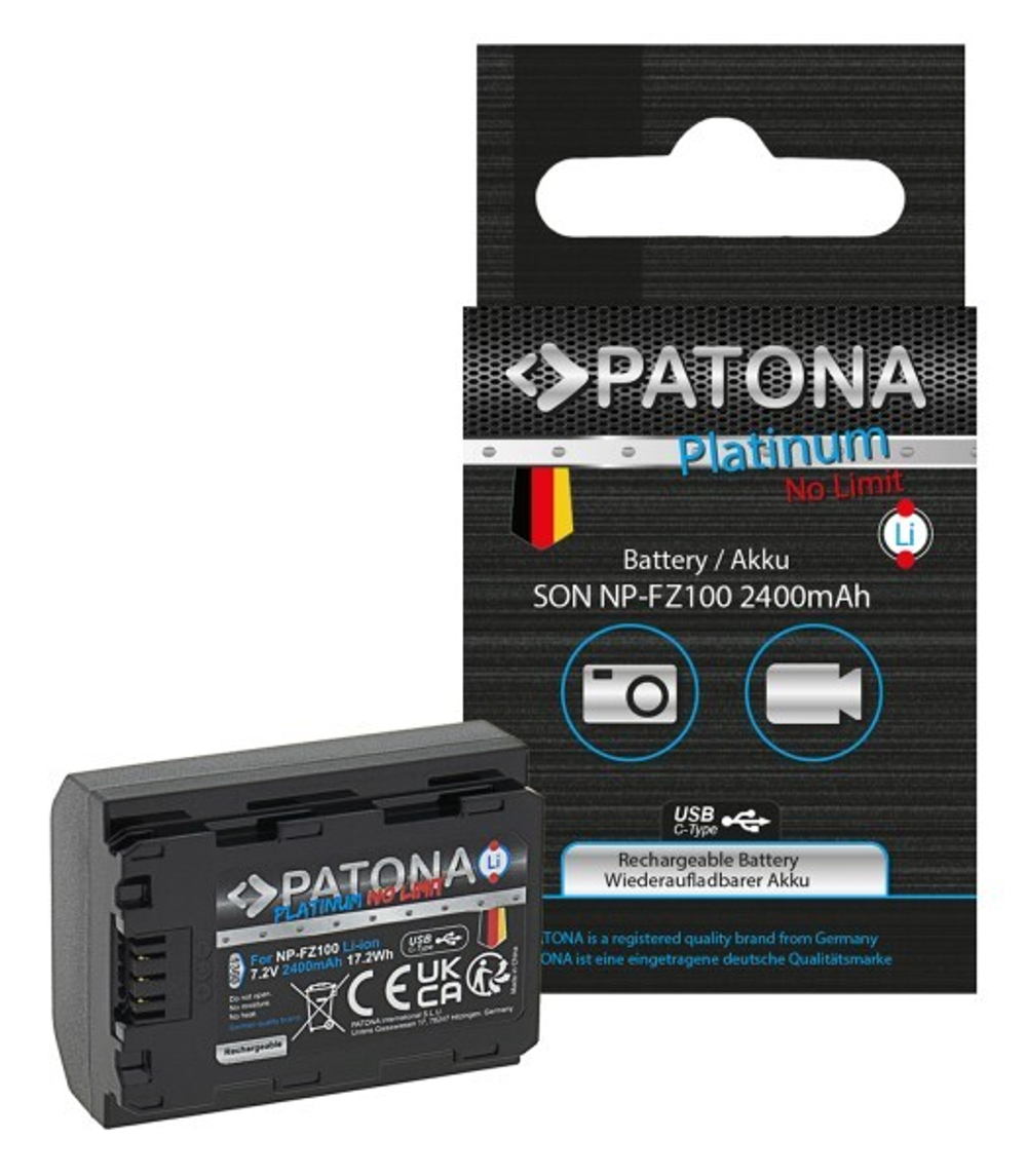 PATONA Platinum аналог Sony NP-FZ100 с зарядкой по USB-C