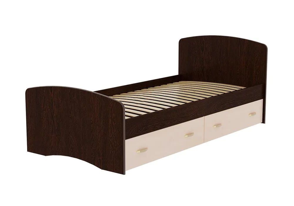 Кровать "Фант-6"  900х2000 (венге/дуб млечный), ЛДСП, Фант-мебель