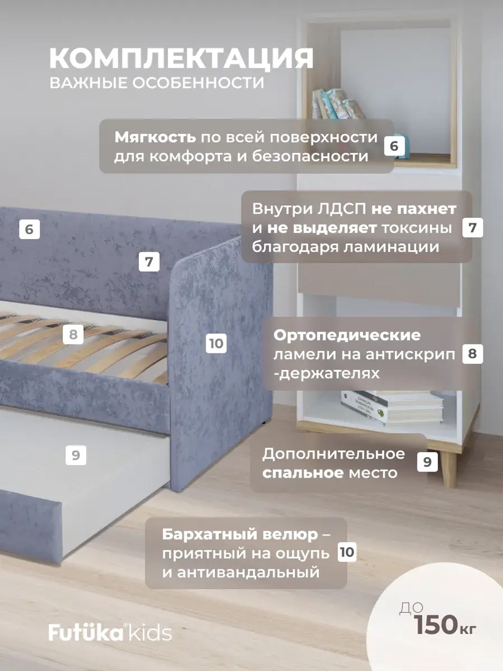 Диван - кровать Lilo 200х90 см ткань Nebby