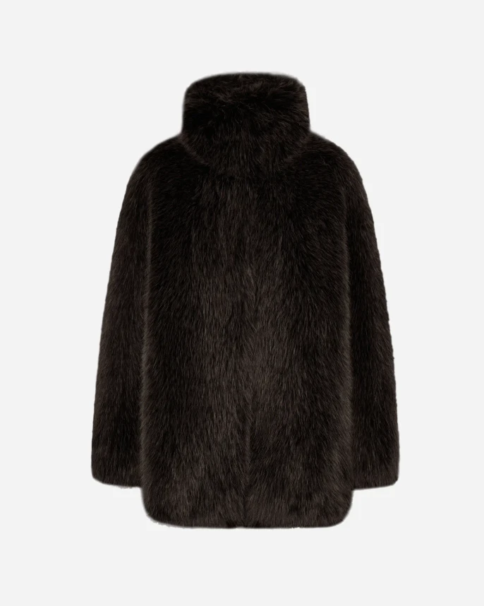 Шарф из экомеха светло-коричневый