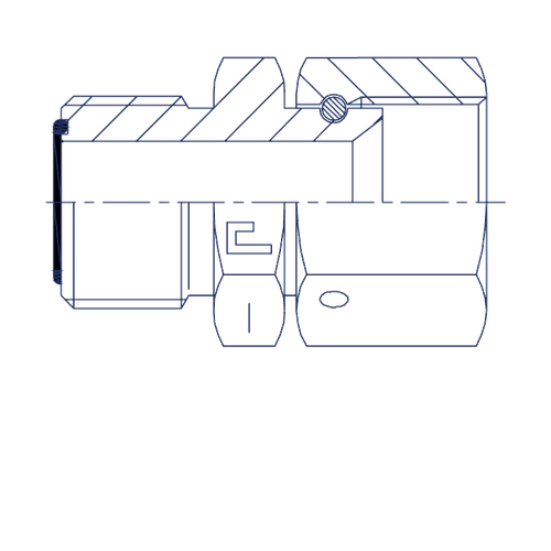 Адаптер AS D06 ORFS 9/16 - JIC 7/16 (обжатая гайка)
