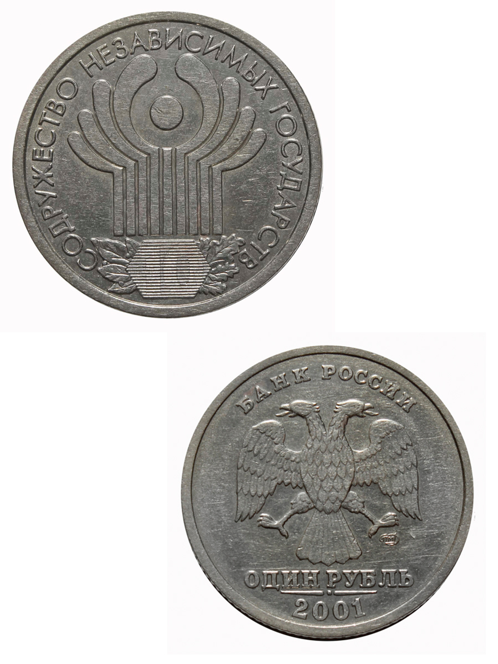 1 рубль 10 лет СНГ 2001 год