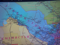 Карта Центральной Азии настенная большая 2024 (бэклит 150 х 230 см)