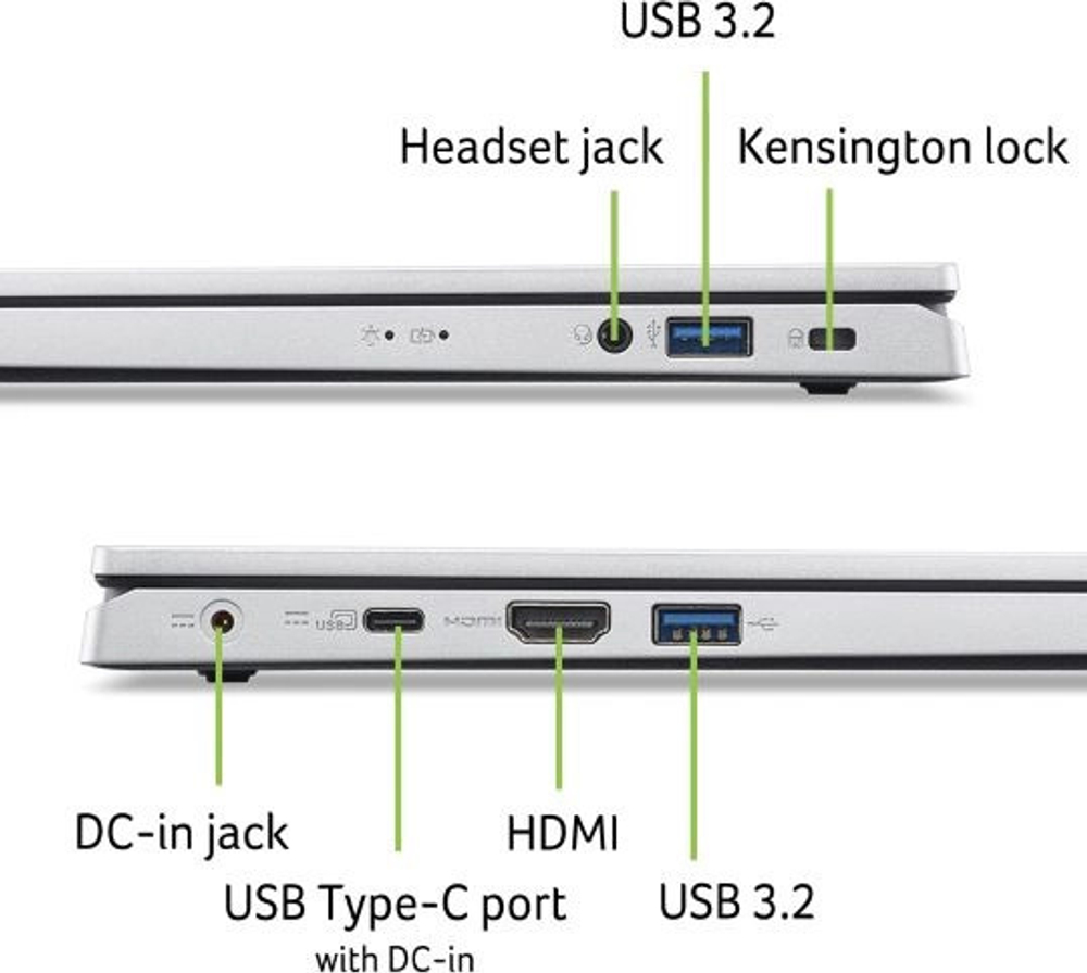 Ноутбук  Acer Extensa 15 EX215-34-33AF 15.6 ", Core i3, 16 Гб RAM, 512 Гб SSD, UHD Graphics, Серебристый