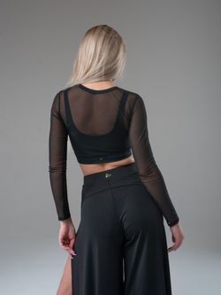 Shadow Long-Sleeved Top, Black