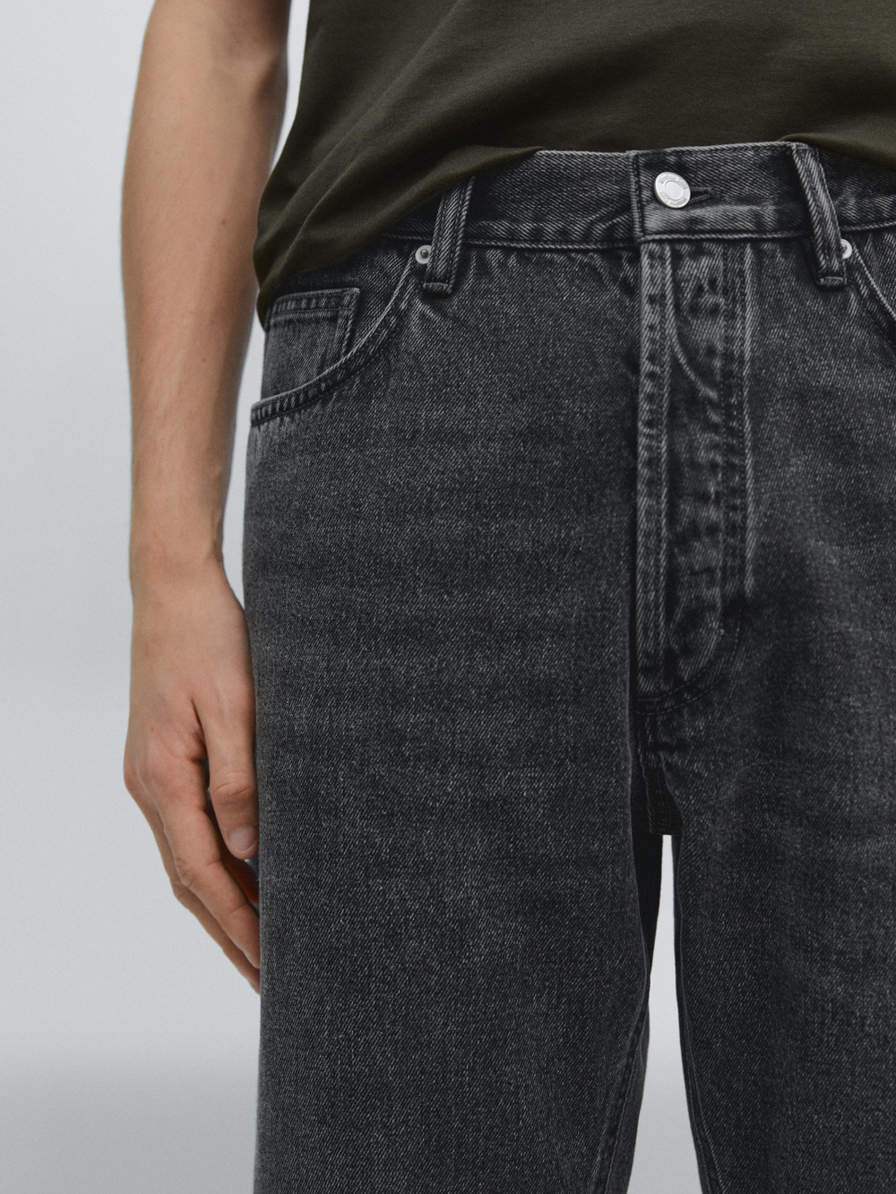 Massimo Dutti Джинсы прямого кроя, серый