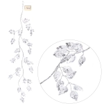 Ветка декоративная «Сияющие листья» 100 см, Серебро