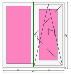 Пластиковое окно 1050 х 1000 ТермА Эко + Москитная сетка