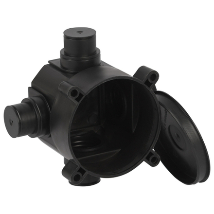 Коробка установочная ЭРА KUM-70-72 черная 70х72мм для монолитного строительства 4 входа IP44