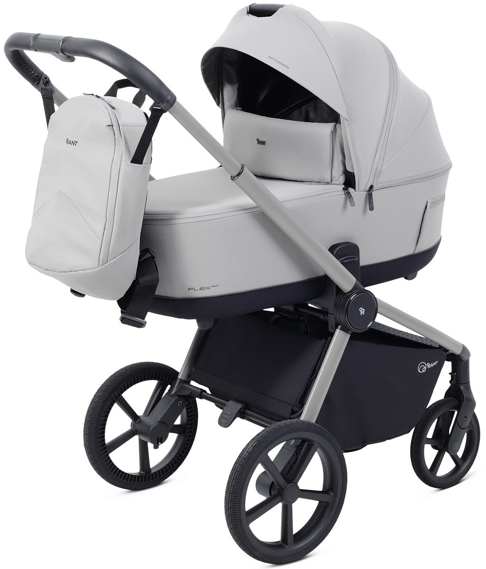 Детская коляска Rant Flex Therm Soft 4 в 1 с автокреслом Miro Black и база Stone Grey