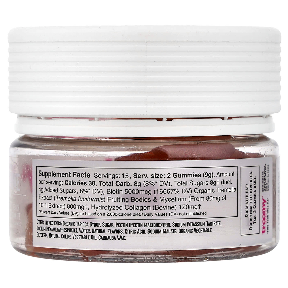 Troomy Nootropics, Shine, Functional Mushrooms Gummies, White Peach Pomegranate, 30 Gummies, 4.76 oz (135 g)