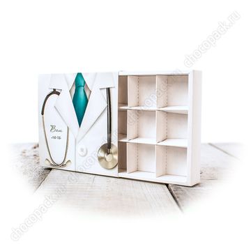 Упаковка для 9 шоколадных конфет. Докторский