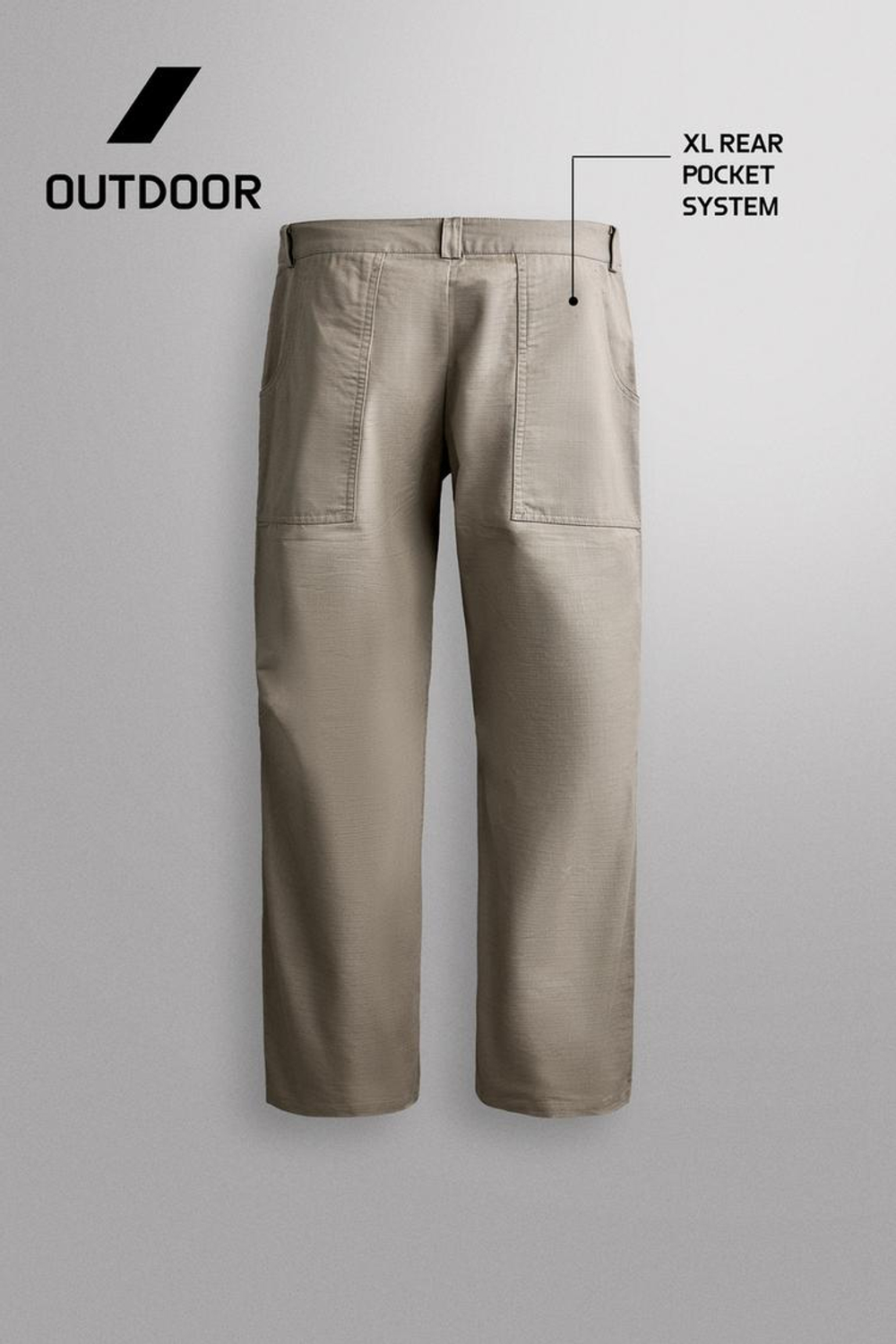ZARA БРЮКИ TAPERED FIT ДЛЯ СКАЛОЛАЗАНИЯ, ЦВЕТ СЛОНОВОЙ КОСТИ