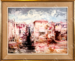 Брончу С. Р. (Bronchu). Вид Венеции. Масло. Испания, ХХ в.