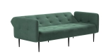 Monaco диван-кровать прямой с подлокотниками, трехместный, бархат зеленый 19