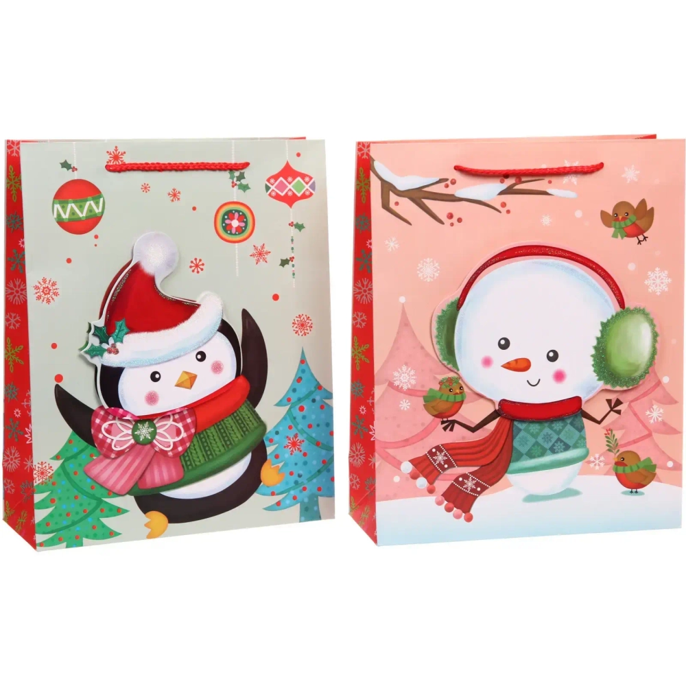 Пакет подарочный «Мультяшные звери» 26*32*10 см, микс