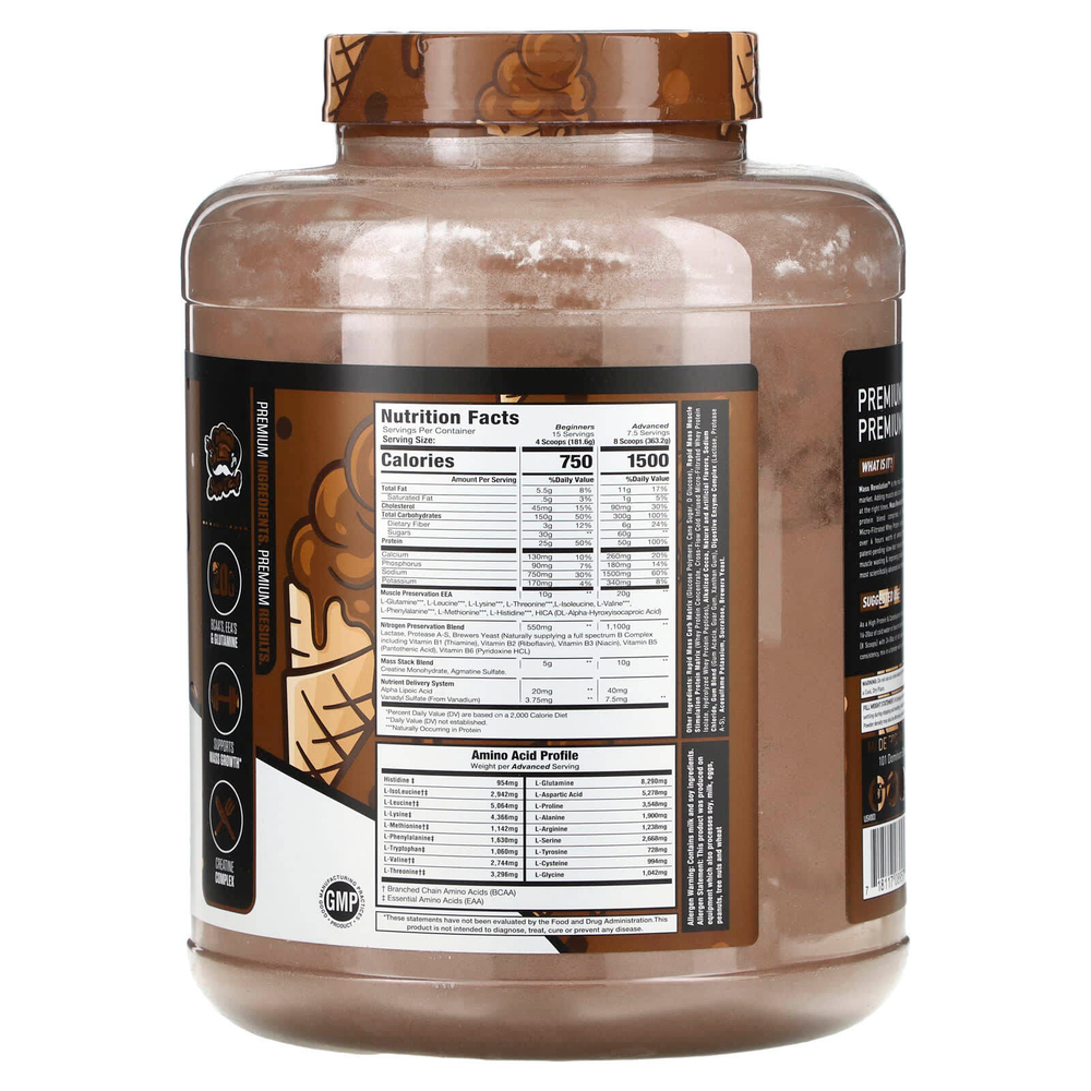 MuscleSport, Mass, Revolution, шоколадное мороженое, 2721 г (6 фунтов)