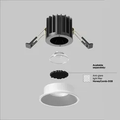 Встраиваемый светильник Раунд / Round 7 Вт 4000 К 50° Technical dl058-7w4k-w