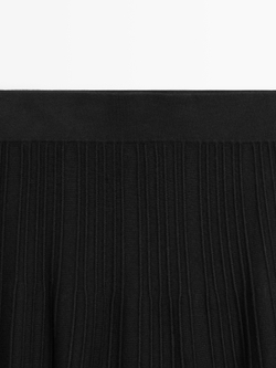 Massimo Dutti Длинная трикотажная юбка с воланом, черный