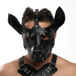 Черная кожаная маска «Собака» (Цвет: черный)