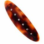 Заколка автомат «Коллекция Монталь-Янтарь», овал, микс 2 цвета, 10*2,5см (Кокетка)