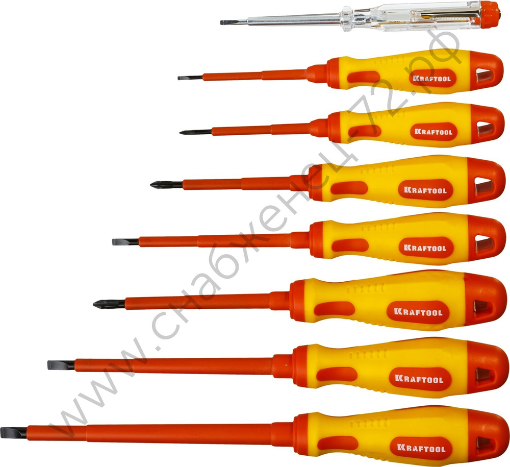 KRAFTOOL Х-Drive Electro 8 предм., Набор высоковольтных отверток (250088-H8)