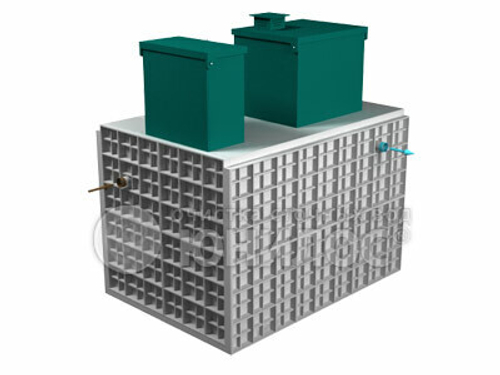 Станция биологической очистки Юнилос Астра 50 лонг/ 10000 л. в сутки / до 50 чел. / самотечный сброс / компрессорная аэрация (3000x2160x3085см;950кг;) - арт.560551