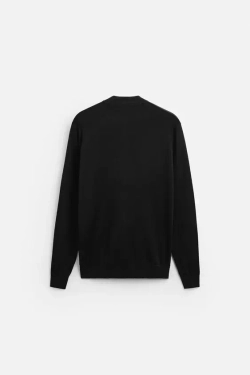 ZARA СВИТЕР С ВОРОТНИКОМ-СТОЙКОЙ, ЧЕРНЫЙ