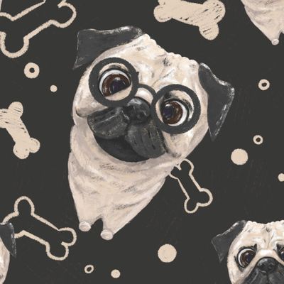 Мопс, собачнику, мопсик и косточка, собака от DatsenCreate