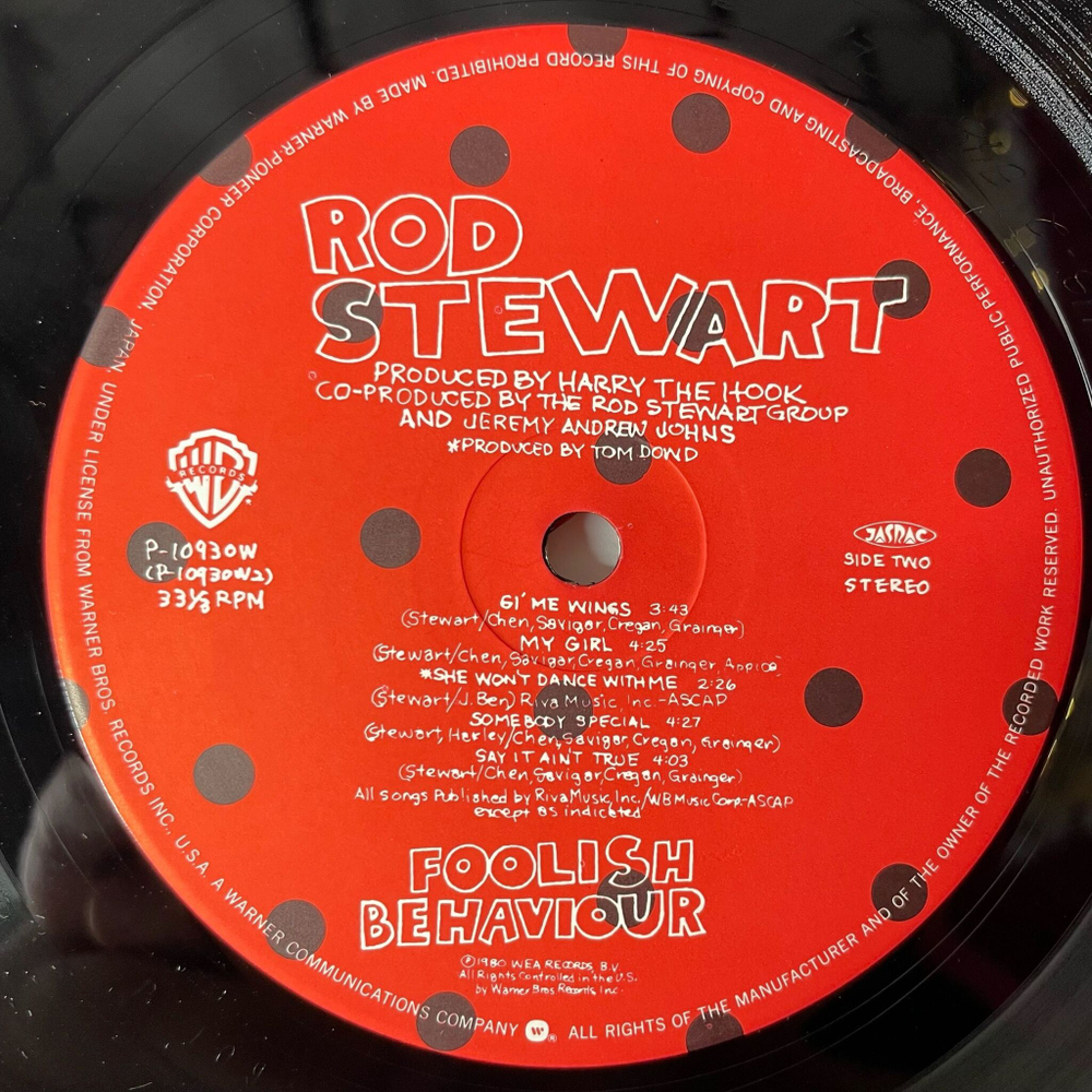 Винтажная виниловая пластинка LP Rod Stewart Foolish Behaviour (Japan 1980) (Obi)