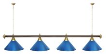 Лампа STARTBILLIARDS 4 пл. (плафоны зеленые,штанга золотая,фурнитура золото)