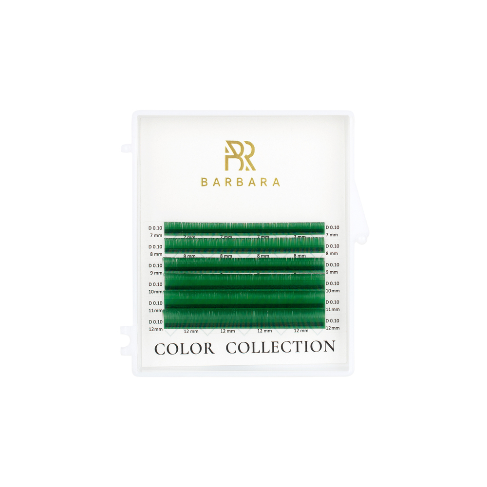 Зеленые ресницы Barbara MINI MIX - 6 линий