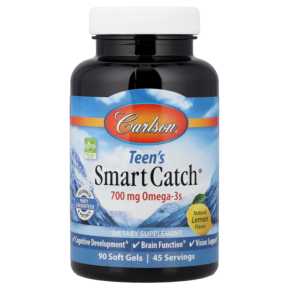 Carlson, Teen's Smart Catch®, натуральный лимонный вкус, 90 капсул