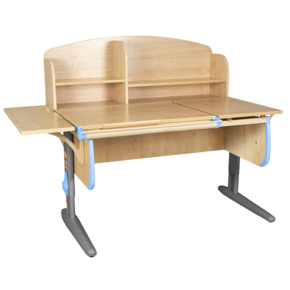 Растущая парта с задней закрытой и боковой полками Дэми СУТ 25-02-Б1НЗ (1500×880 мм)