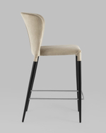 Стул полубарный Лори велюр бежевый