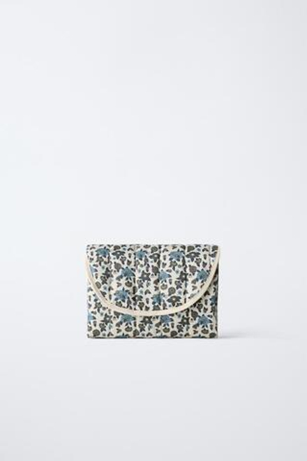 ZARA ПЕЛЕНАЛЬНЫЙ КОВРИК «ЦВЕТЫ», СИНИЙ