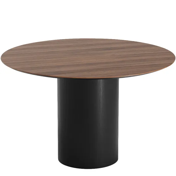 Стол обеденный Type D 120 см основание D 43 см (орех/черный)