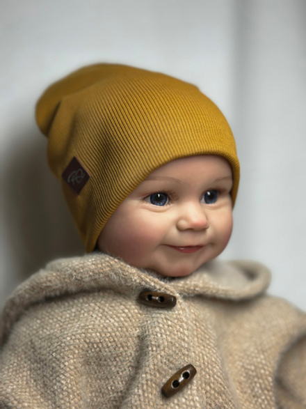 Шапка детская двухслойная Горчица