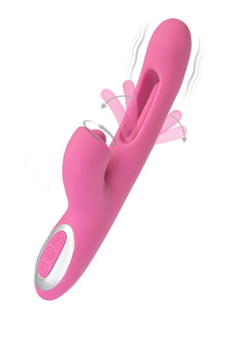 Вибратор с двигающимся язычком и стимулирующим шариком  JOS Monti