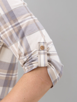 Блузка БЛ-131/клеткабеж-серебро