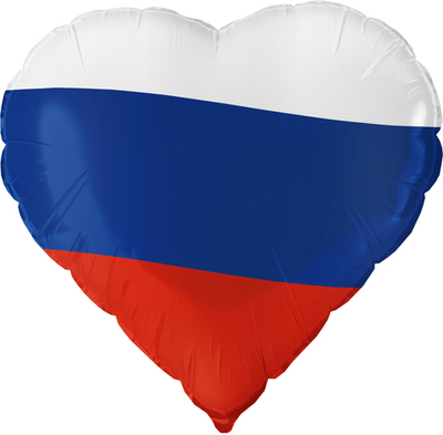 Фольгированный шар-сердце «Триколор», 46 см