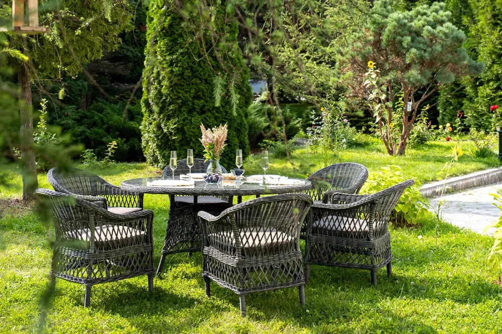 "Эспрессо–150 S" обеденная группа плетеная, цвет графит