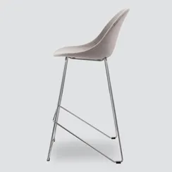 Барный стул Vid Soft 75 см, серый, ножки хром