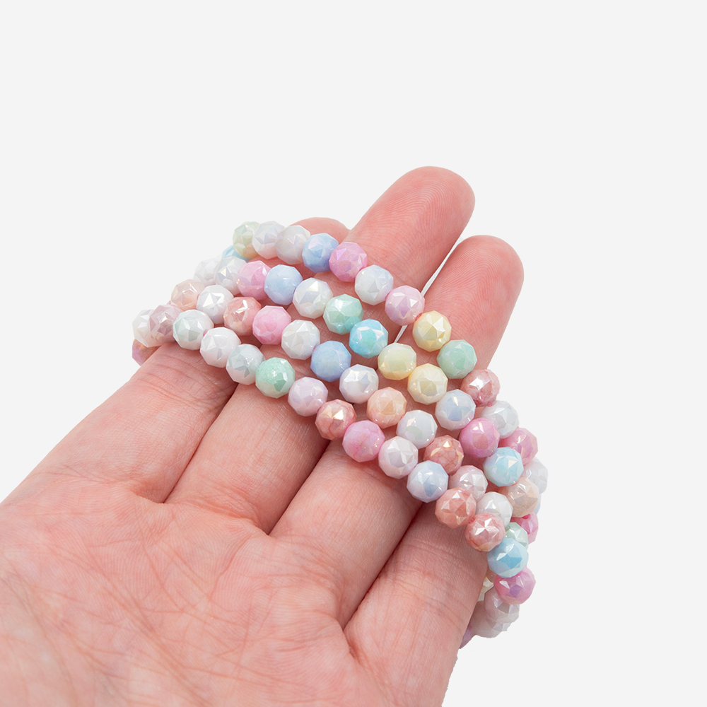 Хрустальные бусины с покрытием, оттенок "Конфетки", 6мм, шар, микроогранка