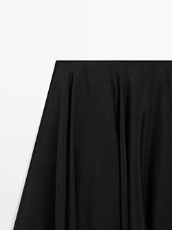 Massimo Dutti Короткая юбка с воланами и струящейся отделкой-Limited Edition, черный