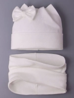 Шапка для девочки осенняя с ушками и снуд