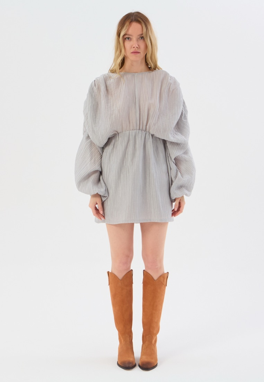 Платье жатка серое