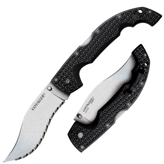 Складной нож Cold Steel 29AXVS XL Voyager Vaquero Serrated Edge c клинком из стали AUS-10A, рукоять Grivory (Griv-Ex)