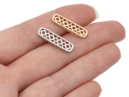 Спейсер 23мм, со стразами (для многорядных украшений) (1шт)