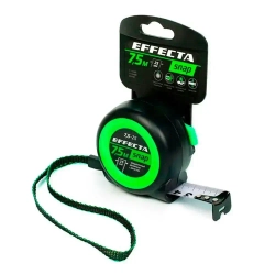 Рулетка EFFECTA SNAP 7,5м х 25мм, с автостопом, трещоточный механизм, ударостойкая, 2 класс точности